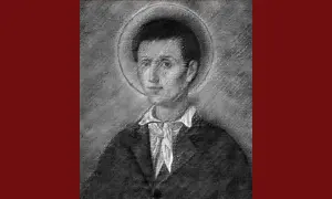 Ritratto di San Nunzio Sulprizio, giovane santo la cui vita è legata a miracoli e fede.