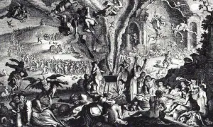 Scene di un sabba: demoni, streghe e danze infernali. Il significato di sabba è qui rappresentato in tutta la sua oscurità.