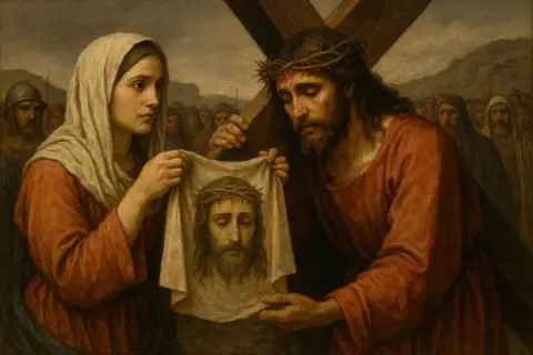 La vera storia della Veronica: un volto impresso su un velo, un gesto di pietà durante la Via Crucis.