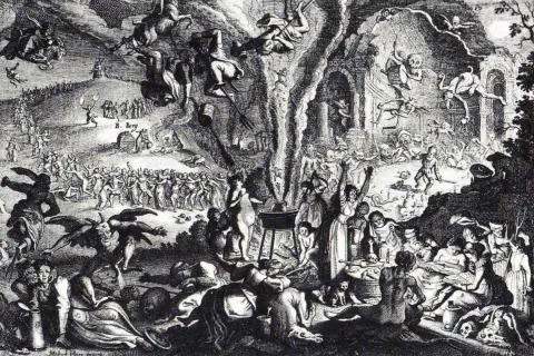 Scene di un sabba: demoni, streghe e danze infernali. Il significato di sabba è qui rappresentato in tutta la sua oscurità.