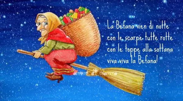 La Befana vien di notte con le scarpe rotte, ma porta doni! Una befana vera cattiva? No, solo un po' stanca, ma sempre generosa.