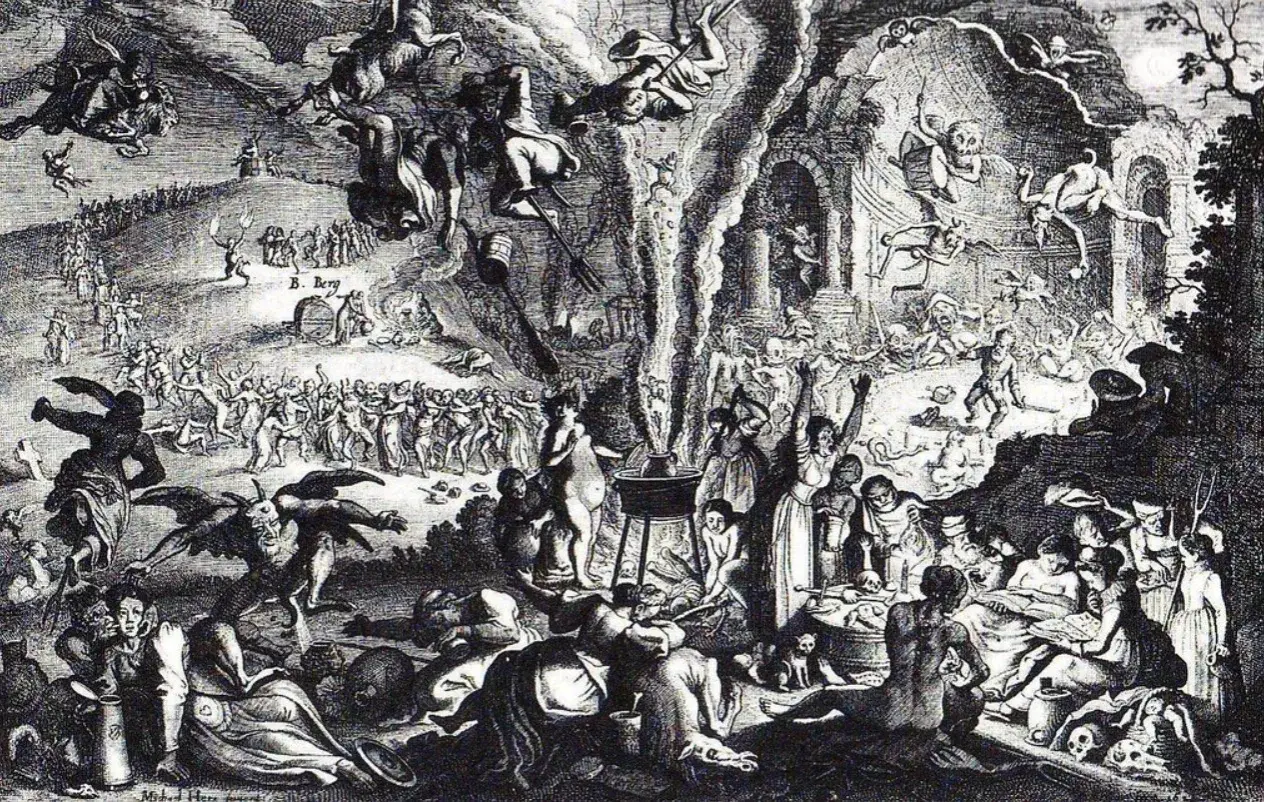 Scene di un sabba: demoni, streghe e danze infernali. Il significato di sabba è qui rappresentato in tutta la sua oscurità.