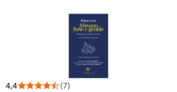 Copertina del libro "Abruzzo forte e gentile" di Primo Levi, con un'illustrazione di un borgo montano.