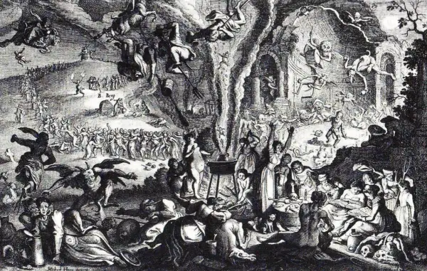 Scene di un sabba: demoni, streghe e danze infernali. Il significato di sabba è qui rappresentato in tutta la sua oscurità.